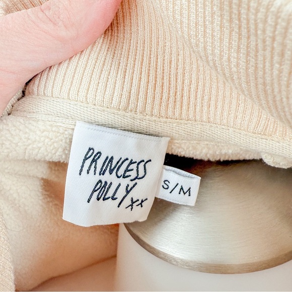 Princess Polly Cream Zip-Up Sweatshirt - Picture 3 of 4